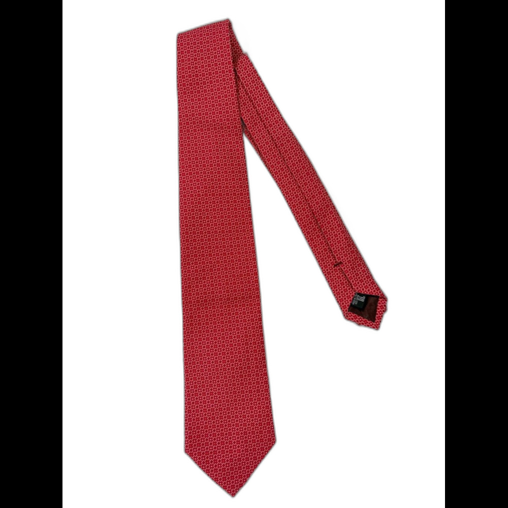 Vintage Armani Collezioni Red Silk Patterned Classic Tie